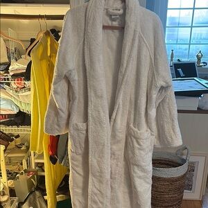 FRETTE Bathrobe Unisex Small White Heavy Terry Cloth 100% Cotton